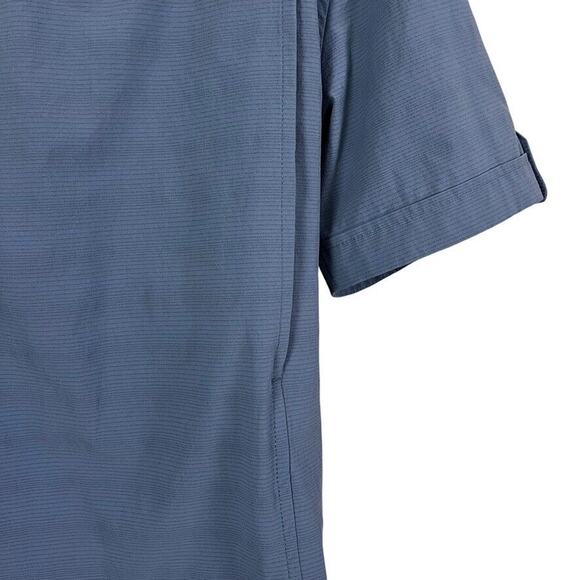 Zyia Active Womens Vented Button Down Short Sleeve Fishing Blue Shirt Top sz M - Picture 12 of 16